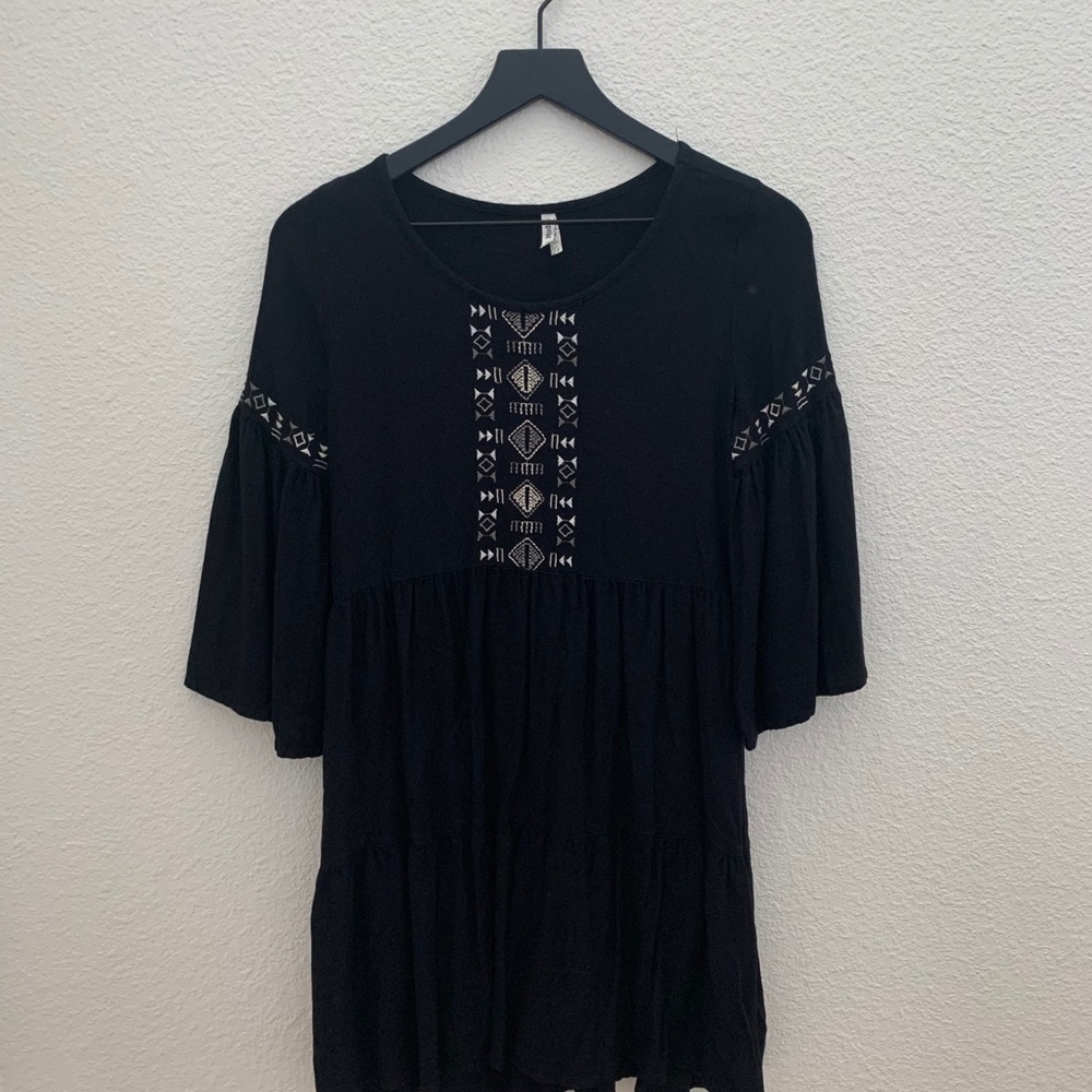Mudd Tribal Design Babydoll Tiered Dress